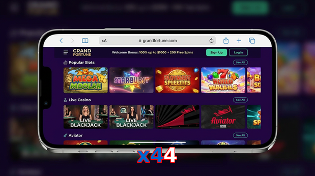 Main screen of X44 ios page for PK players